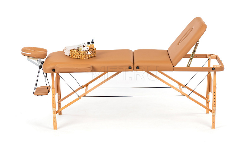 MET Comfort PRO W3 Стол массажный на деревянном каркасе, с трёхсекционной панелью коричневого цвета от производителя